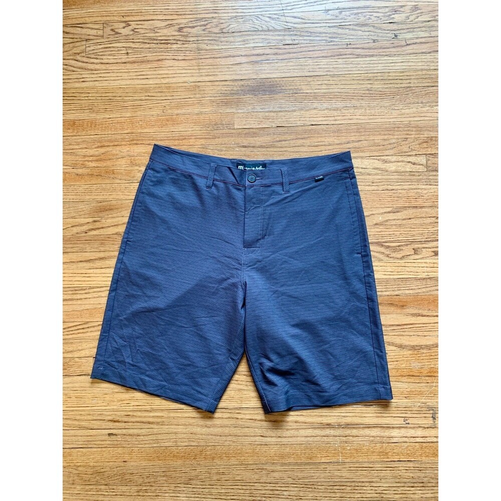 Travis Mathew Mens Golf Shorts Performance Stretch Blue Micro Stripe Size 34 - Picture 2 of 8